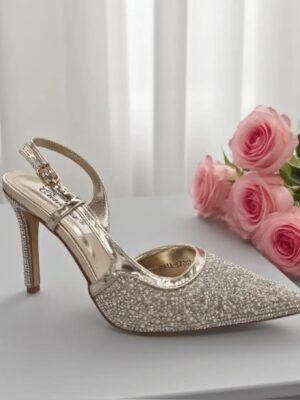 Pantofi Crystal Gold Slingback