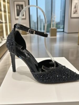 Pantofi Crystal Noir Slingback